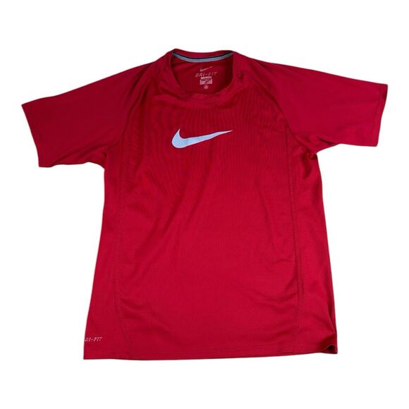 Nike Dri-Fit Athletic T-Shirt Adults Size Medium Short Sleeve Red - Picture 1 of 9